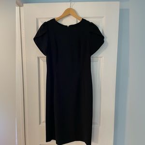Calvin Klein Black Office Dress pretty short sleeve and Knee Length sz 10